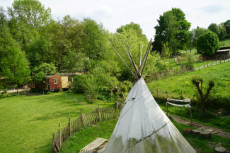 Zelt auf einer Wiese