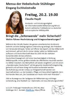 Kurzbeschreibung der Friedensveranstaltung am 20.Februar