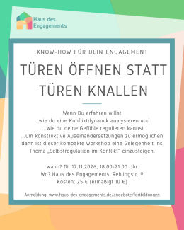 Türen öffnen statt Türen knallen – gelassen bleiben in konflikthafter Zeit